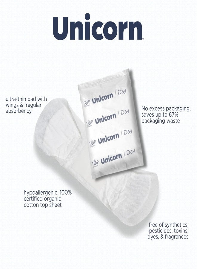 UNICORN Pads, Organic Plant-Based Cotton Covered Ultra Thin Pads with Wings (40 Count, Pack of 1) - Image 3